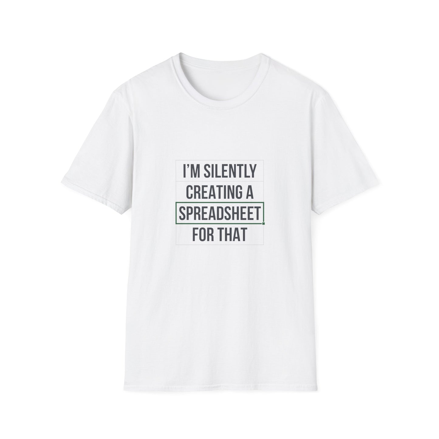 Creating a speadsheet black text - Unisex Softstyle T-Shirt