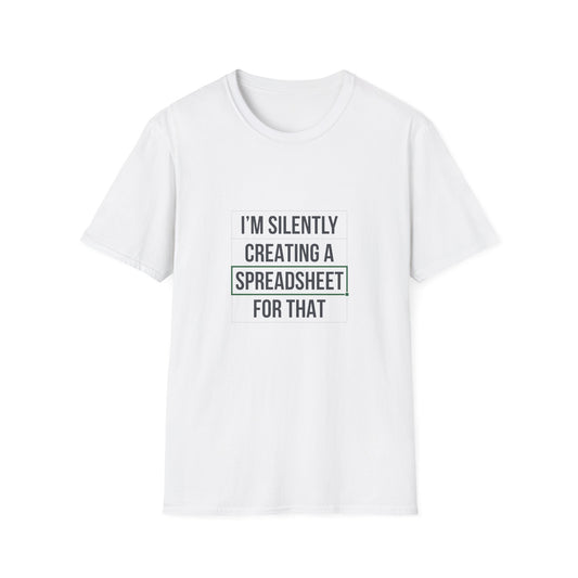 Creating a speadsheet black text - Unisex Softstyle T-Shirt