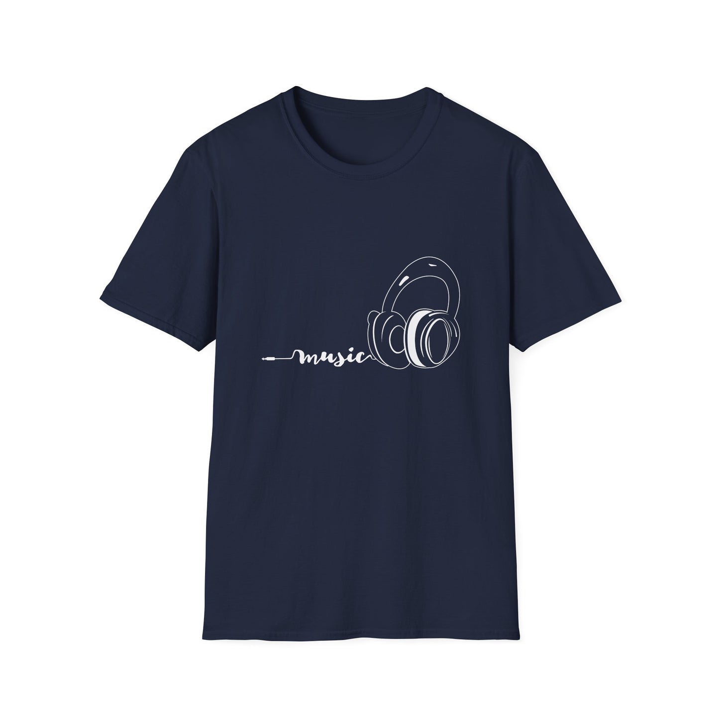 Music white - Unisex Softstyle T-Shirt