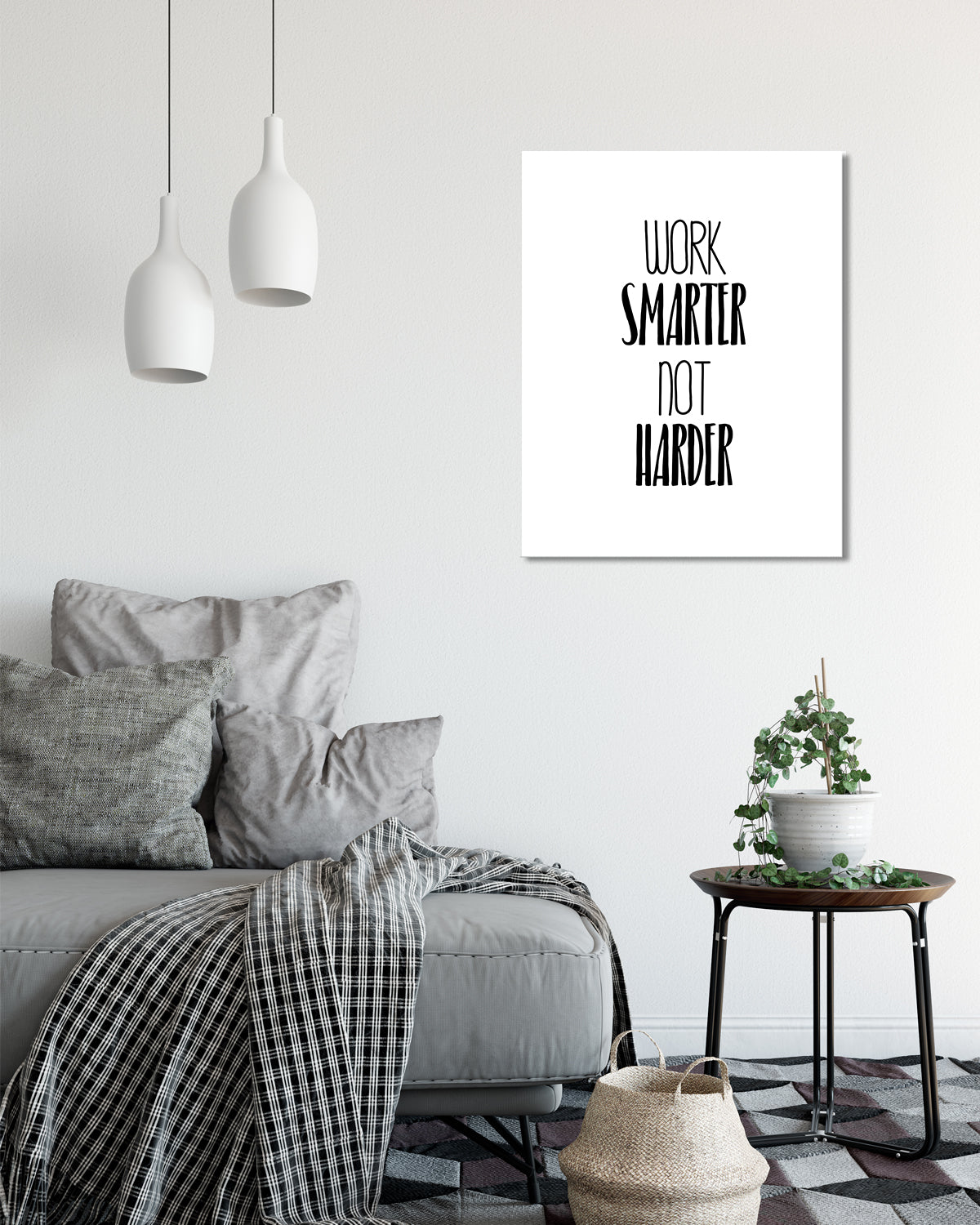 Work Smarter Not Harder Inspirational Wall Art - Motivational Wall Decor for Office