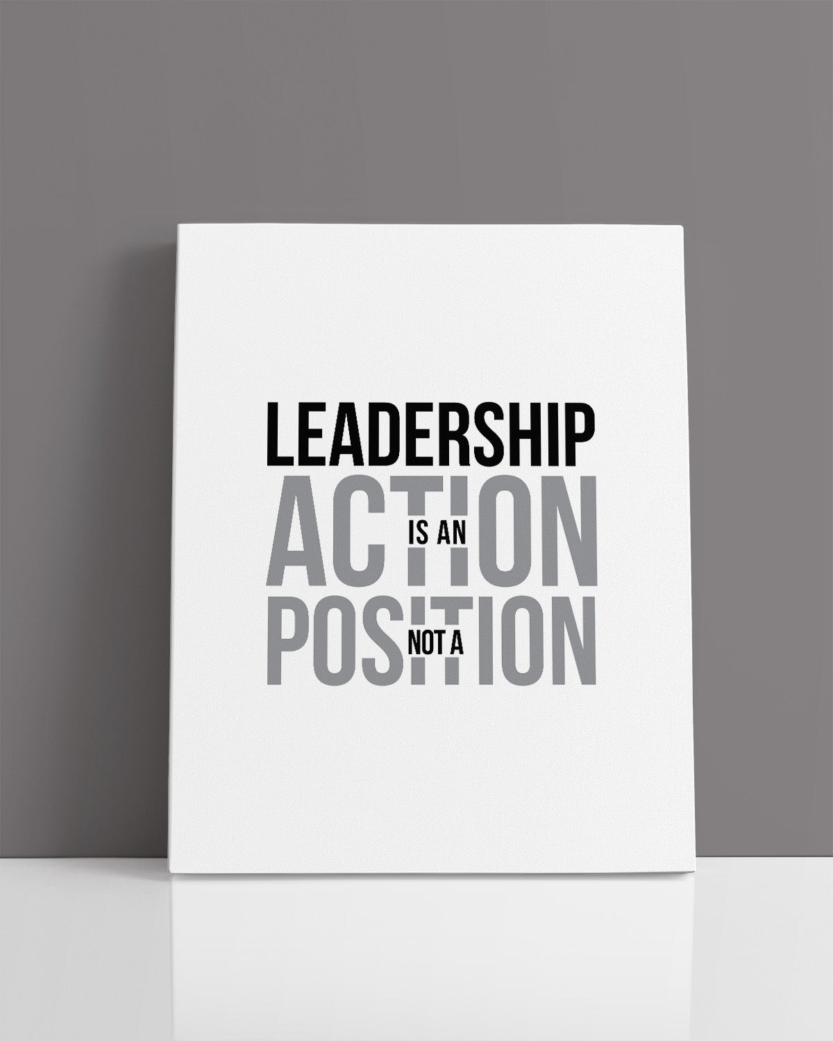 Leadership Is An Action Not A Position - Motivational Quote Wall Art Print - Wall Decor for Office, Cubicle and Bedroom - Inspirational Wall Art