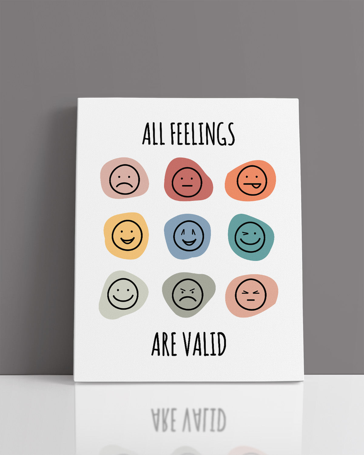 All Feelings Are Valid - Wall Decor for Therapy Office - Mindfulness Wall Decor - Counseling Office - Mental Health Wall Art - School Psychologist, Therapist Wall Art