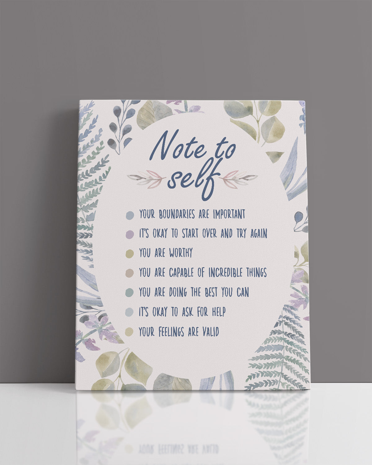 Note To Self Your Boundaries Are Important You are Worthy Affirmation Wall Decor