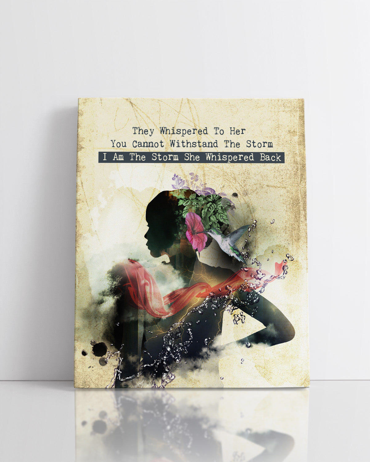 I Am The Storm Wall Art - Inspirational Gifts for Women Teens - Hummingbird Room Decor - Uplifting Encouragement Quotes Home Decor - Positive Affirmations wall decor