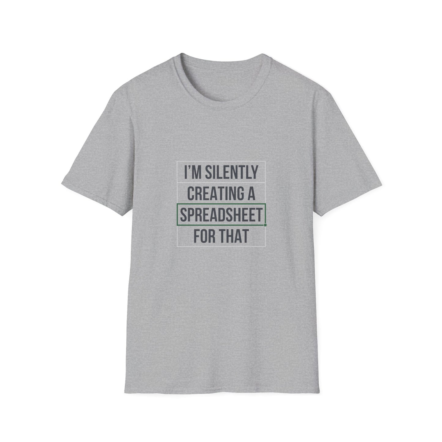 Creating a speadsheet black text - Unisex Softstyle T-Shirt