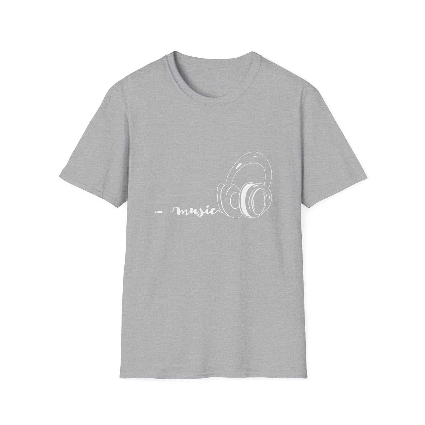 Music white - Unisex Softstyle T-Shirt