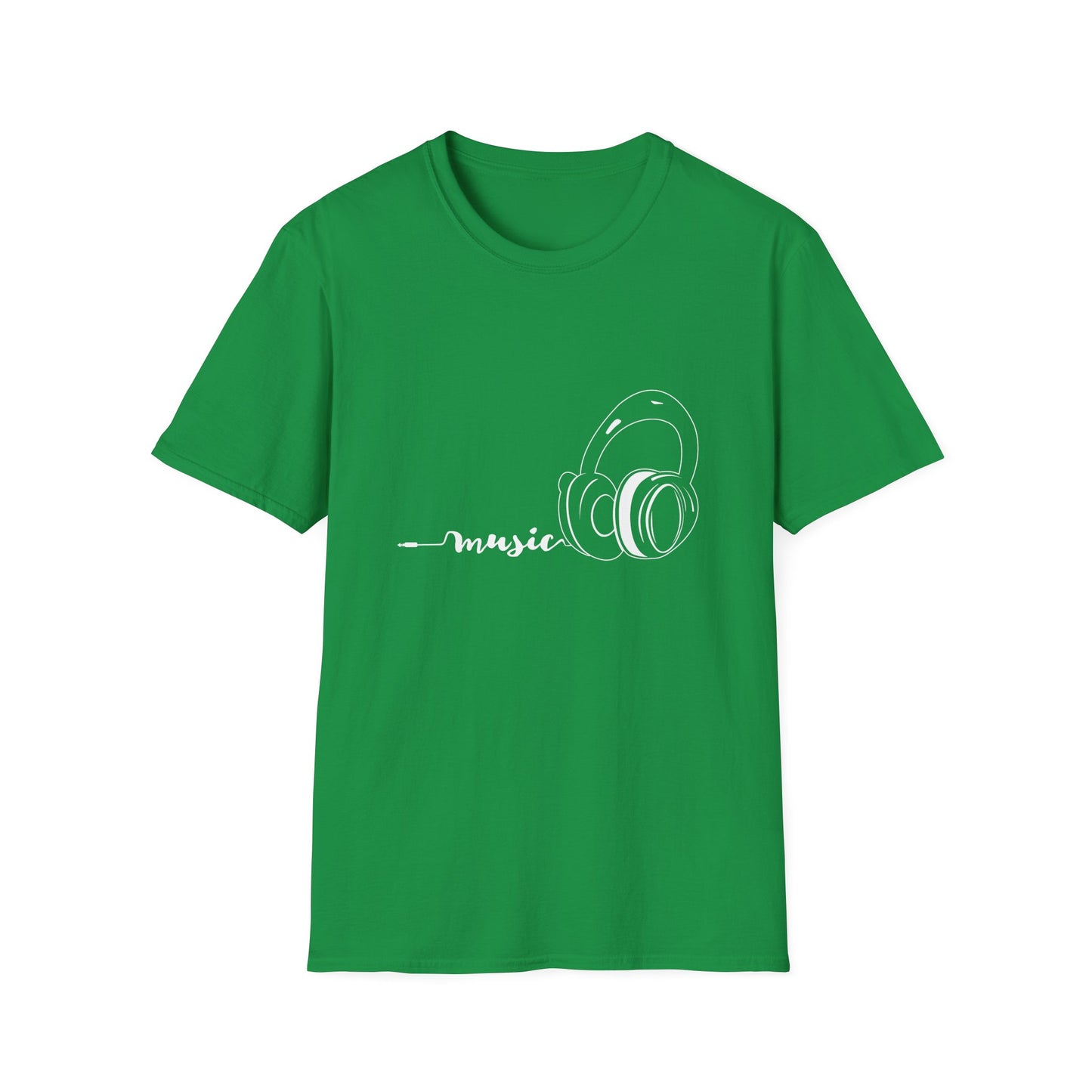 Music white - Unisex Softstyle T-Shirt