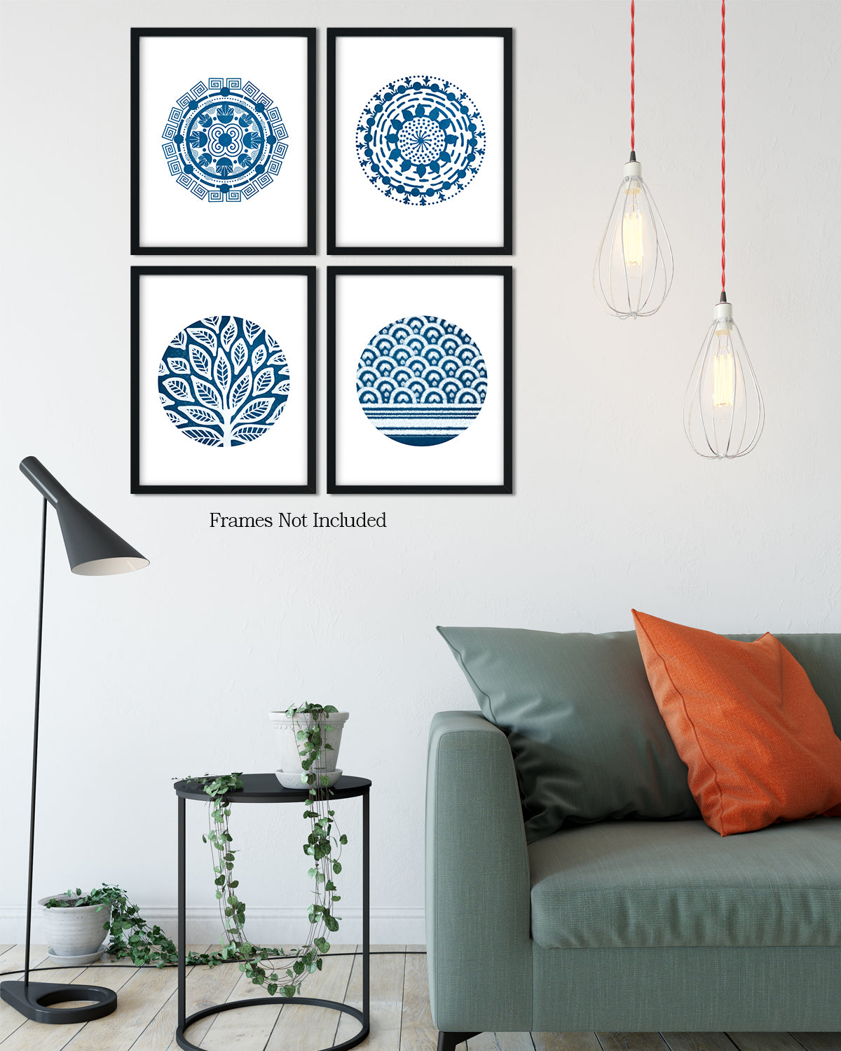 Set of 4 geometric abstract images for bathroom, kitchen, office, design studio - Beautiful gift for women