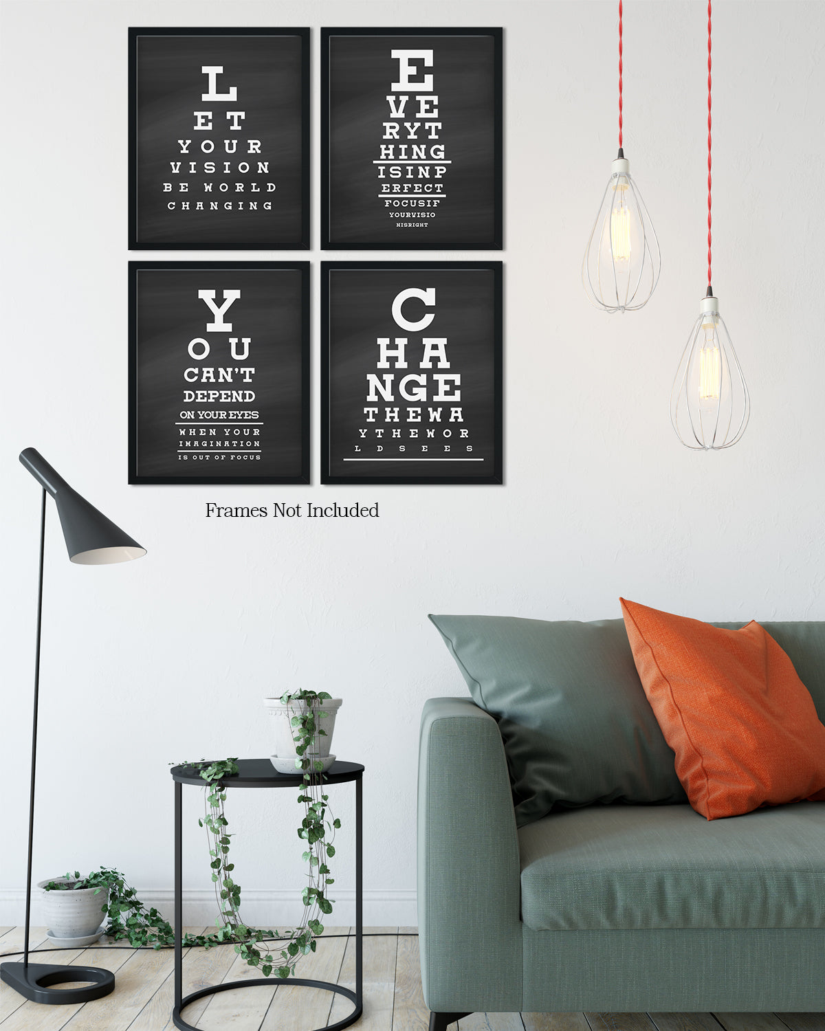 Eye Chart Focus - Motivational Quote Wall Art Print - Wall Decor for Office, Cubicle and Bedroom - Inspirational Wall Art