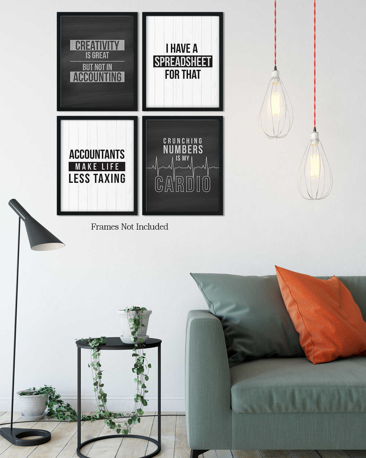Accounting Gifts Room Decor - Set of 4 Fun Office Decor - Great Wall Art Gift for Accountants CPA, Graduation, New Job, Student