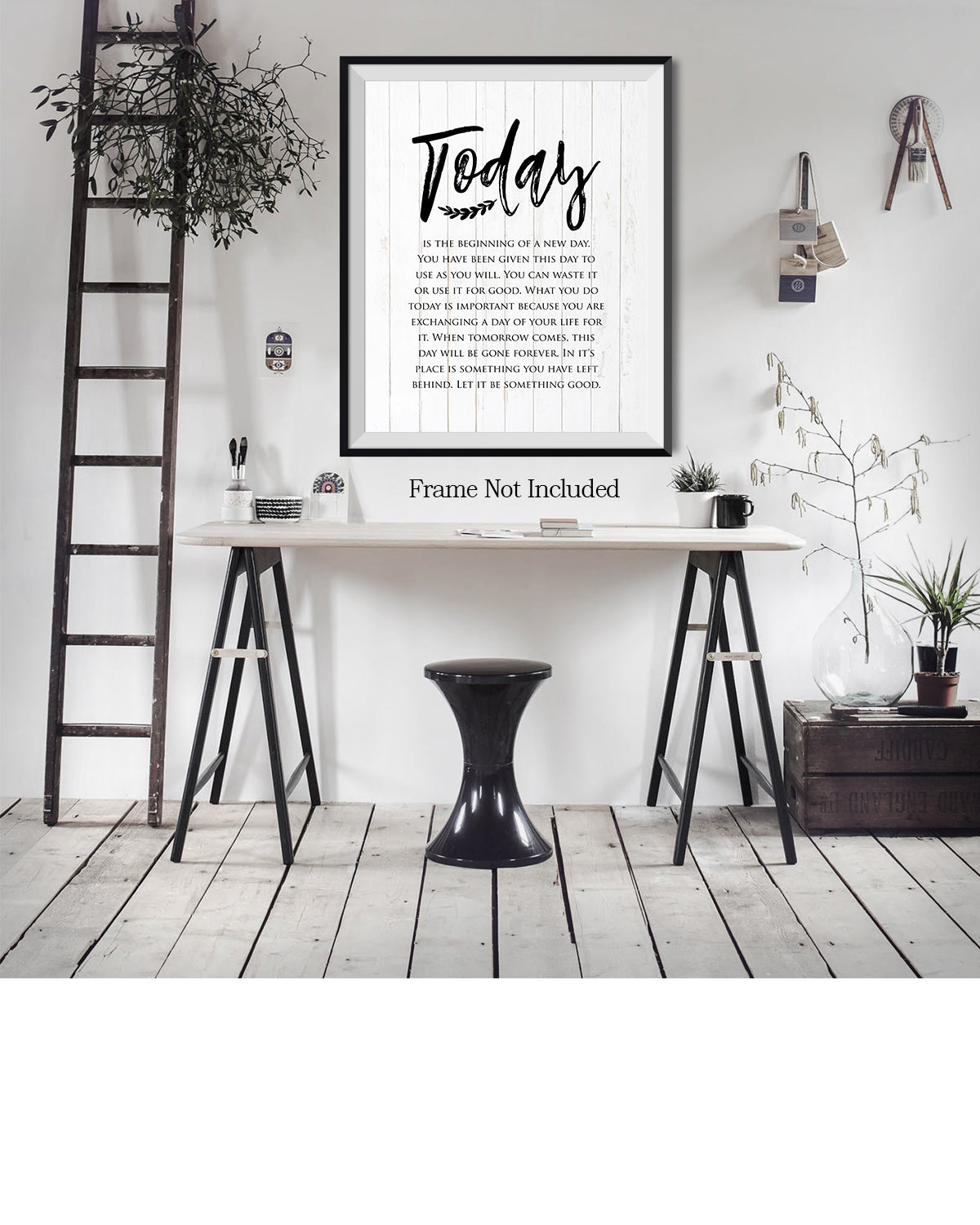 Today Is The Beginning Of A New Day Inspirational Wall Art - Positive Affirmations Wall Decor - Uplifting Aesthetic Home Decor