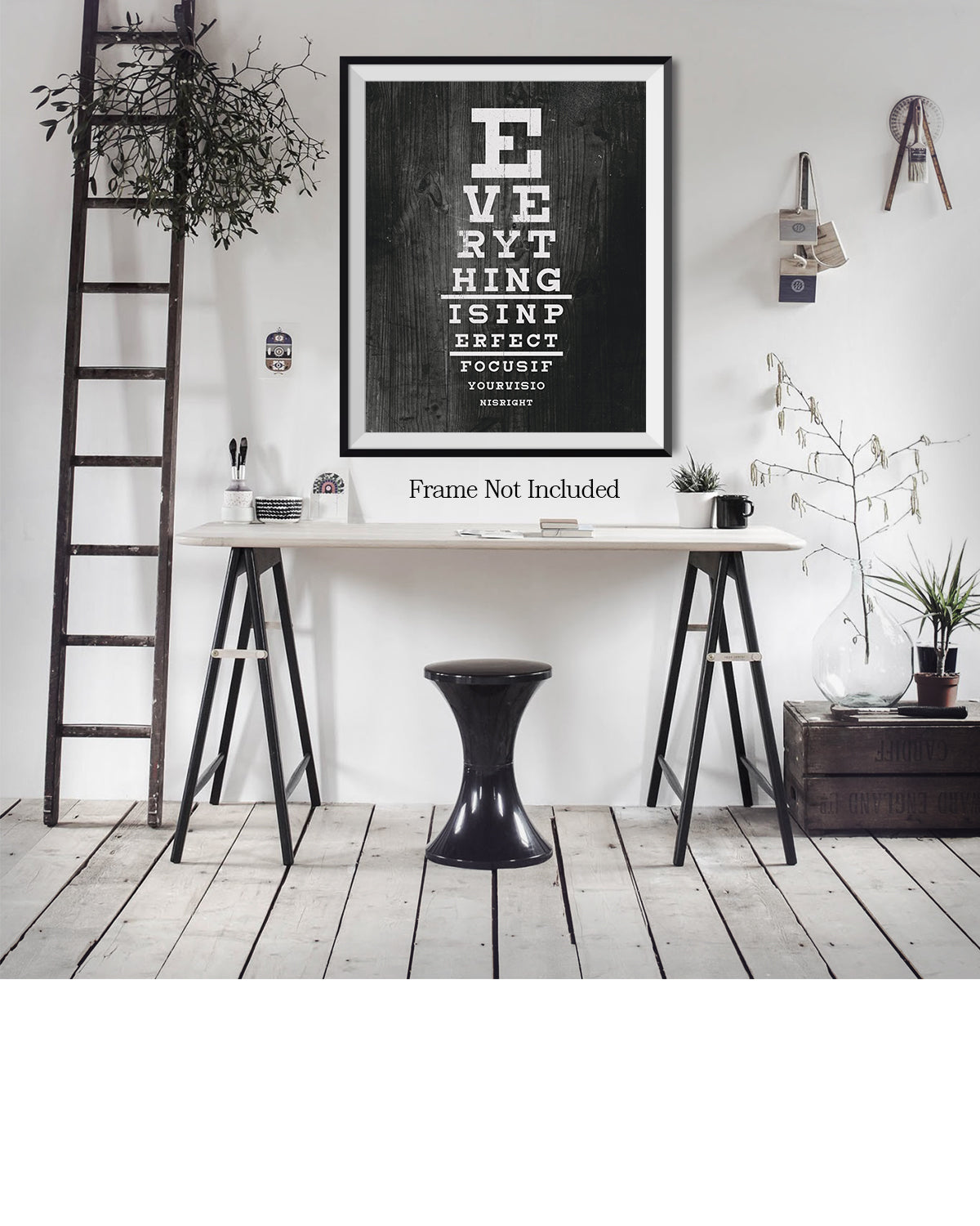 Everything Is In Perfect Focus If Your Visions Is Right - Motivational Quote Wall Art Print - Wall Decor for Office, Cubicle and Bedroom - Inspirational Wall Art