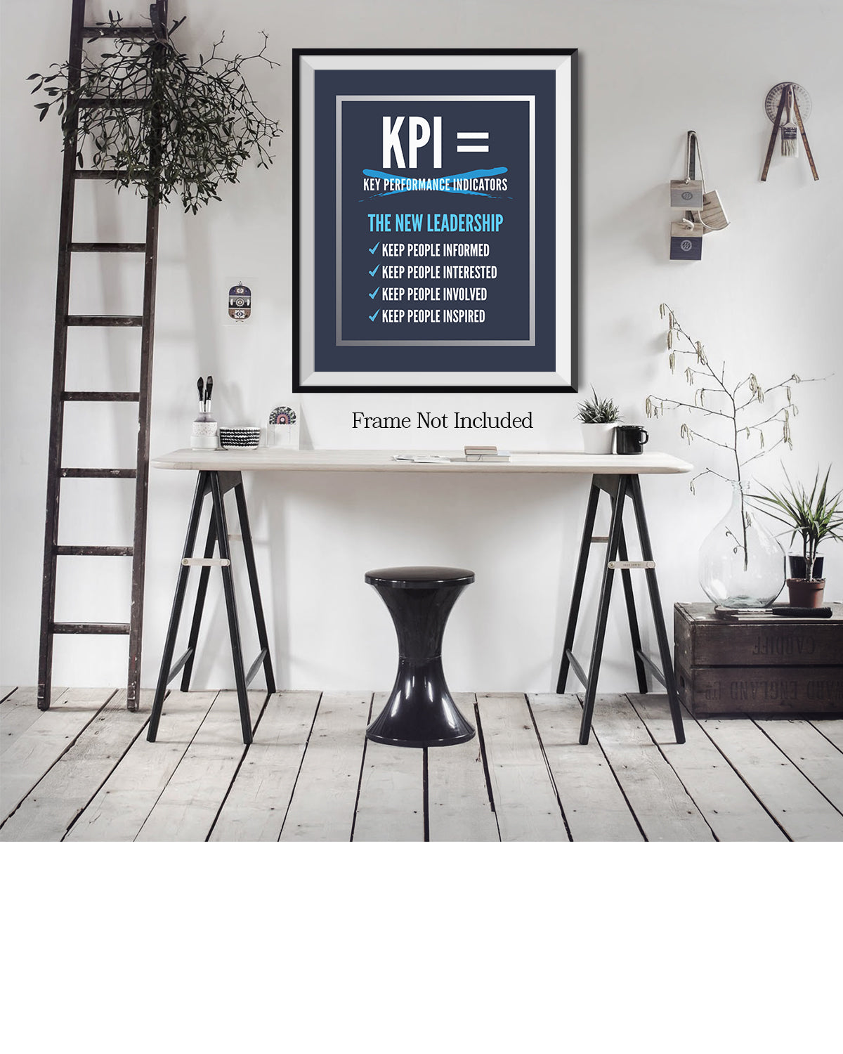 KPI = The New Leadership Room Decor - Inspirational Wall Art - Motivational Wall Decor for Office