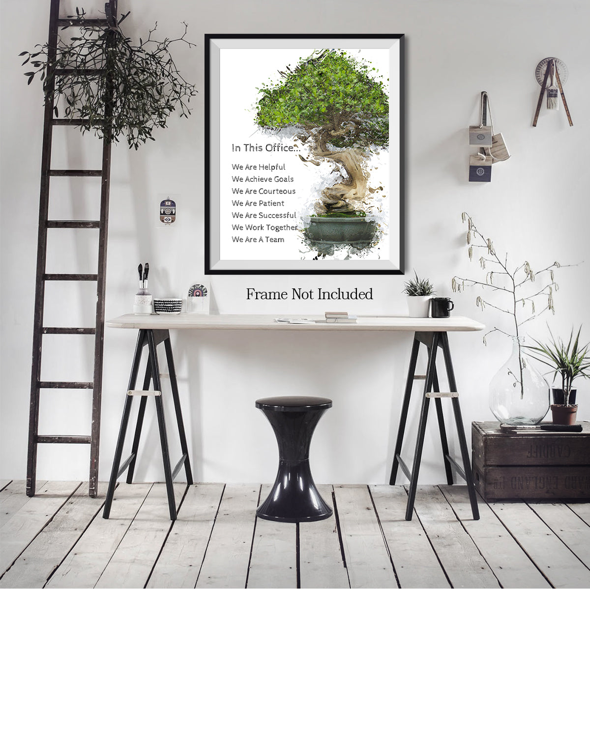 In This Office Wall Art - Motivational Decor - Teamwork Wall Decor - Gift for Boss, Manager, Team Leader, Coach, Teacher, Entrepreneur