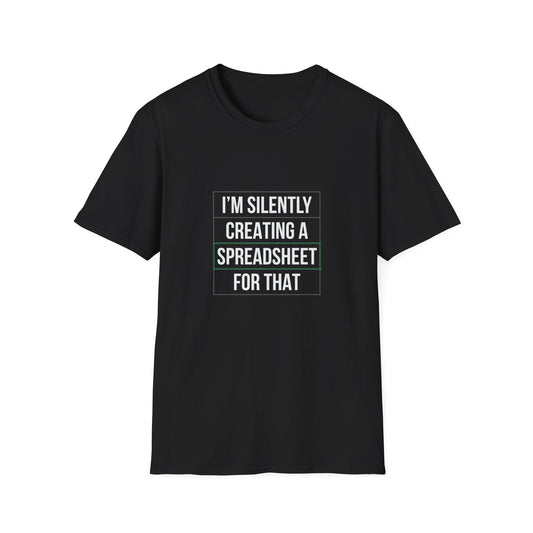 Creating a spreadsheet white text - Unisex Softstyle T-Shirt