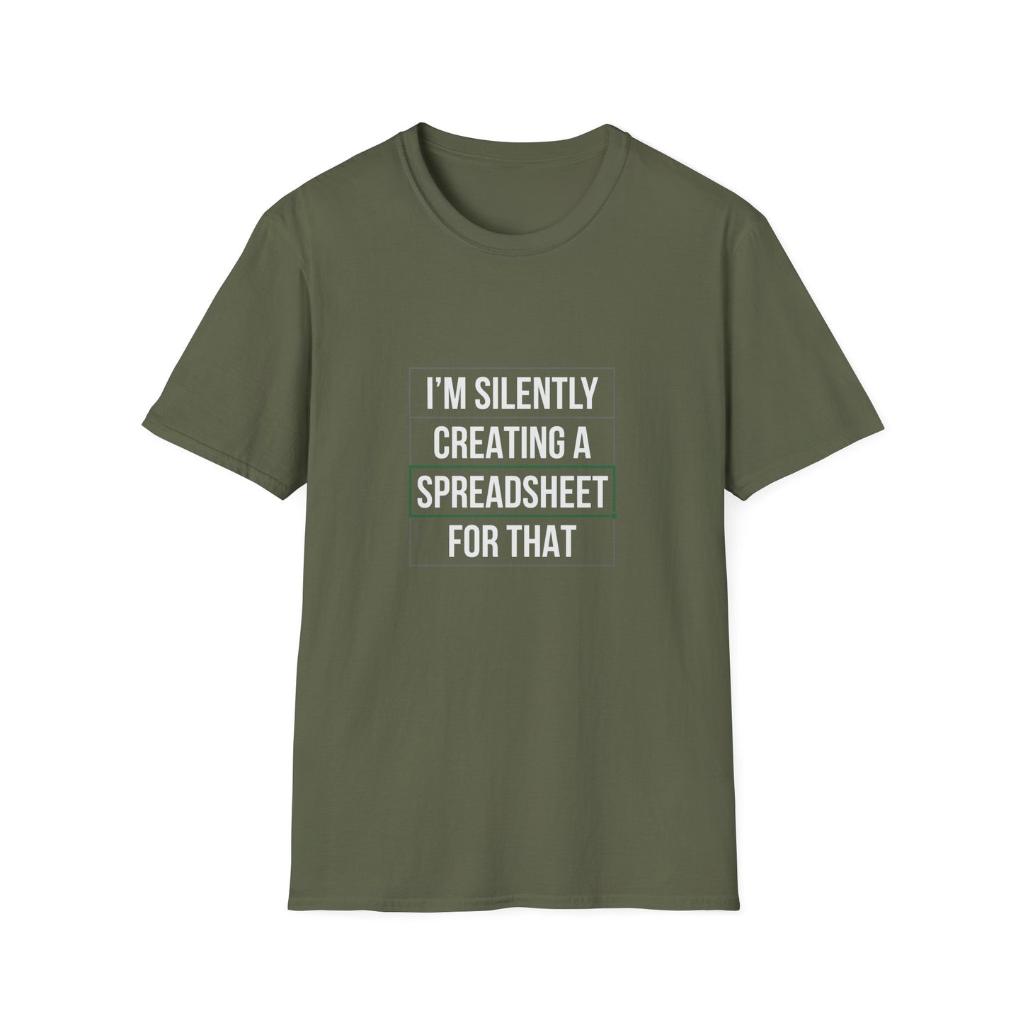 Creating a spreadsheet white text - Unisex Softstyle T-Shirt