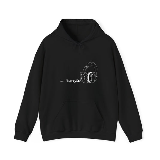 Music white - Unisex Heavy Blend™ Hooded Sweatshirt