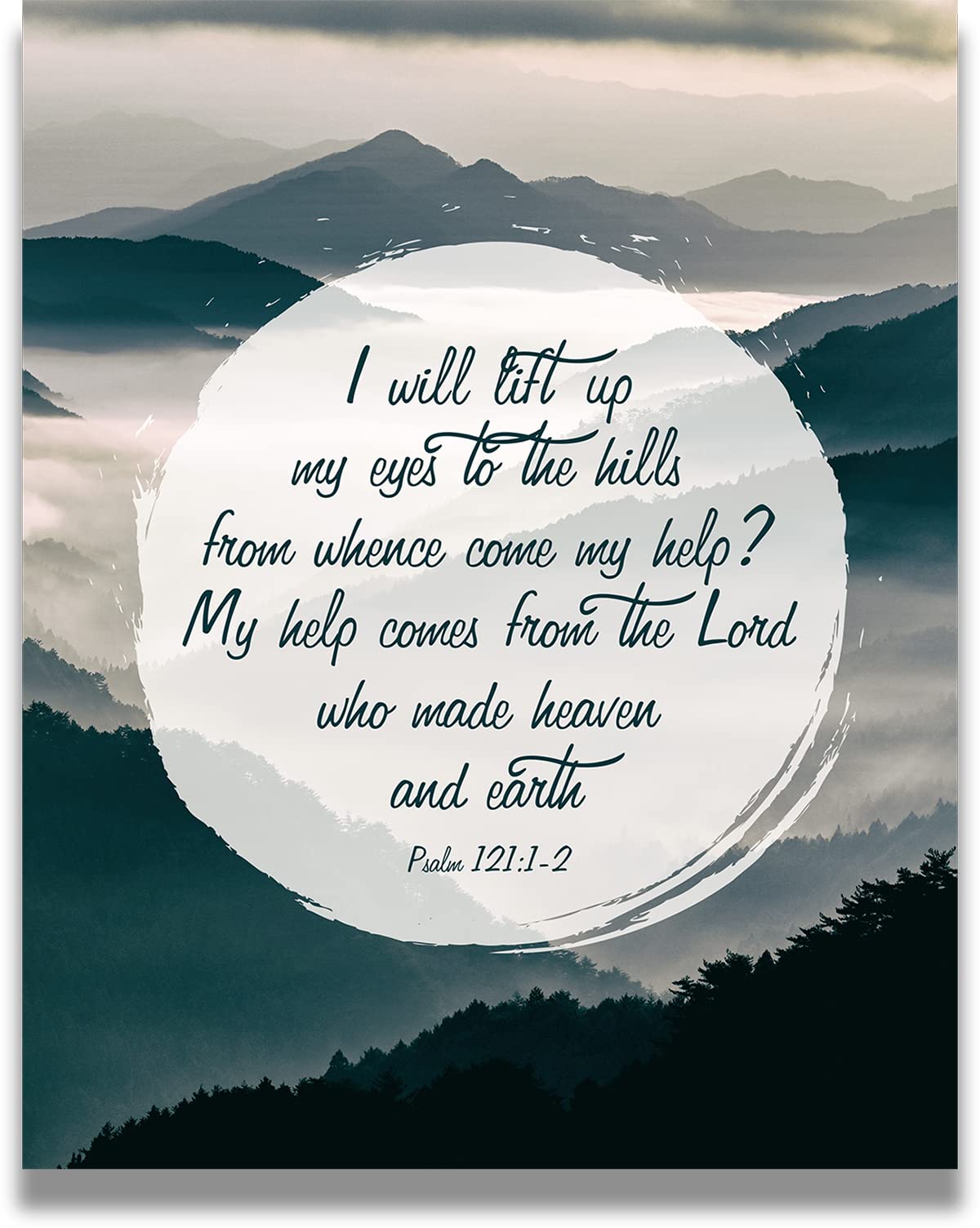 My Help Comes From The Lord - Psalm 121:1-2 Bible Verse - Christian Home Decor - Religious Scriptures Wall Art