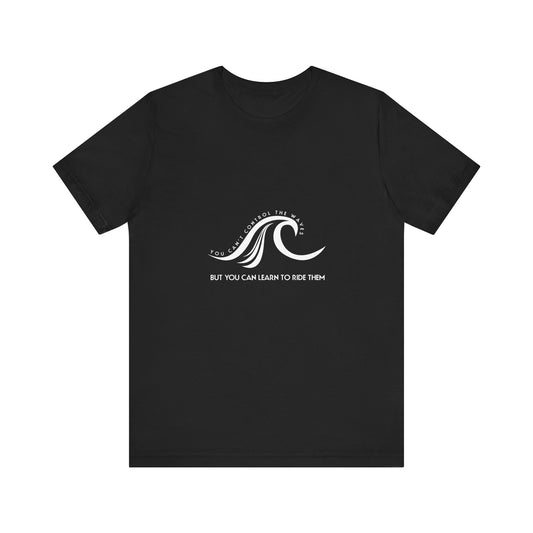 Control Waves white text Unisex Jersey Short Sleeve Tee