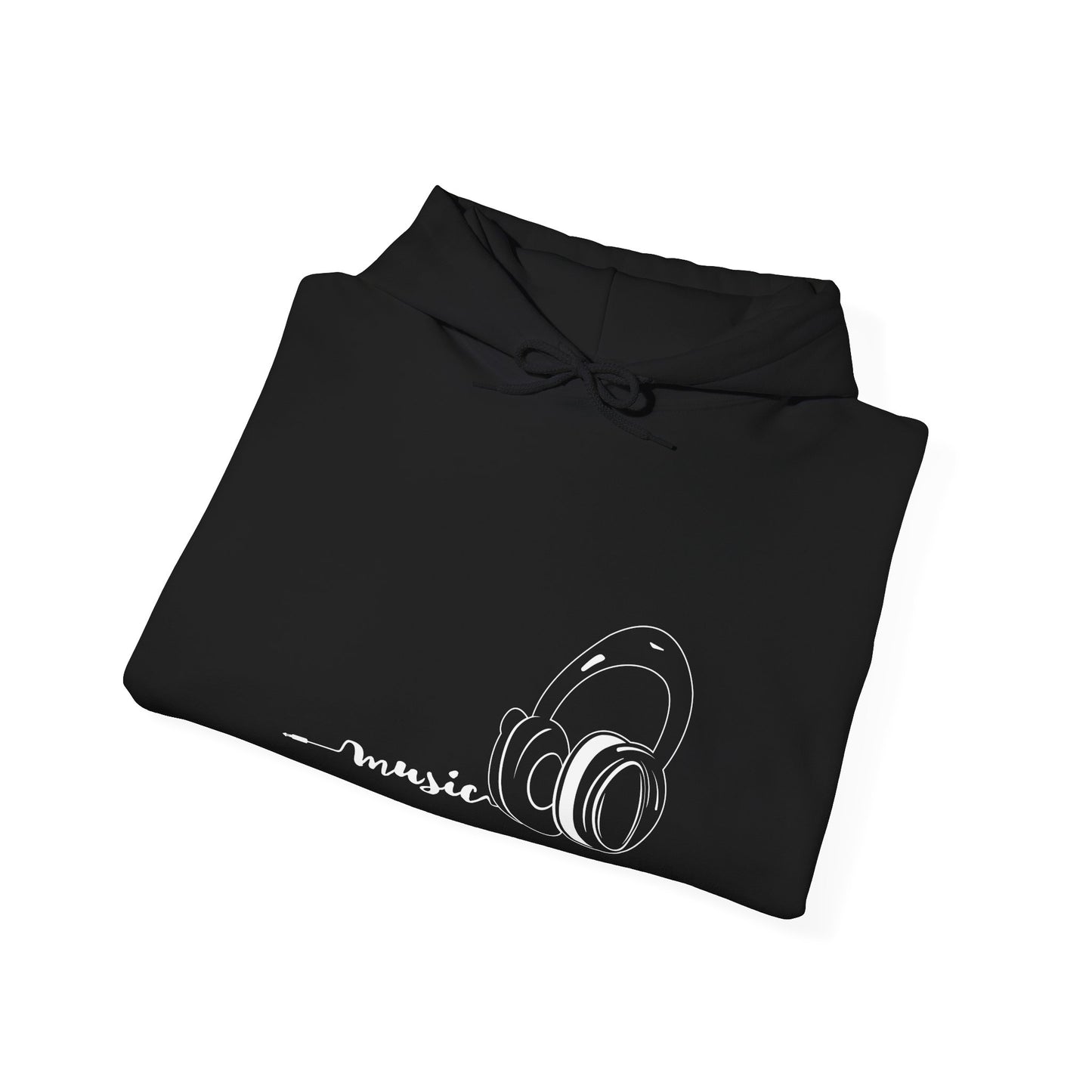 Music white - Unisex Heavy Blend™ Hooded Sweatshirt