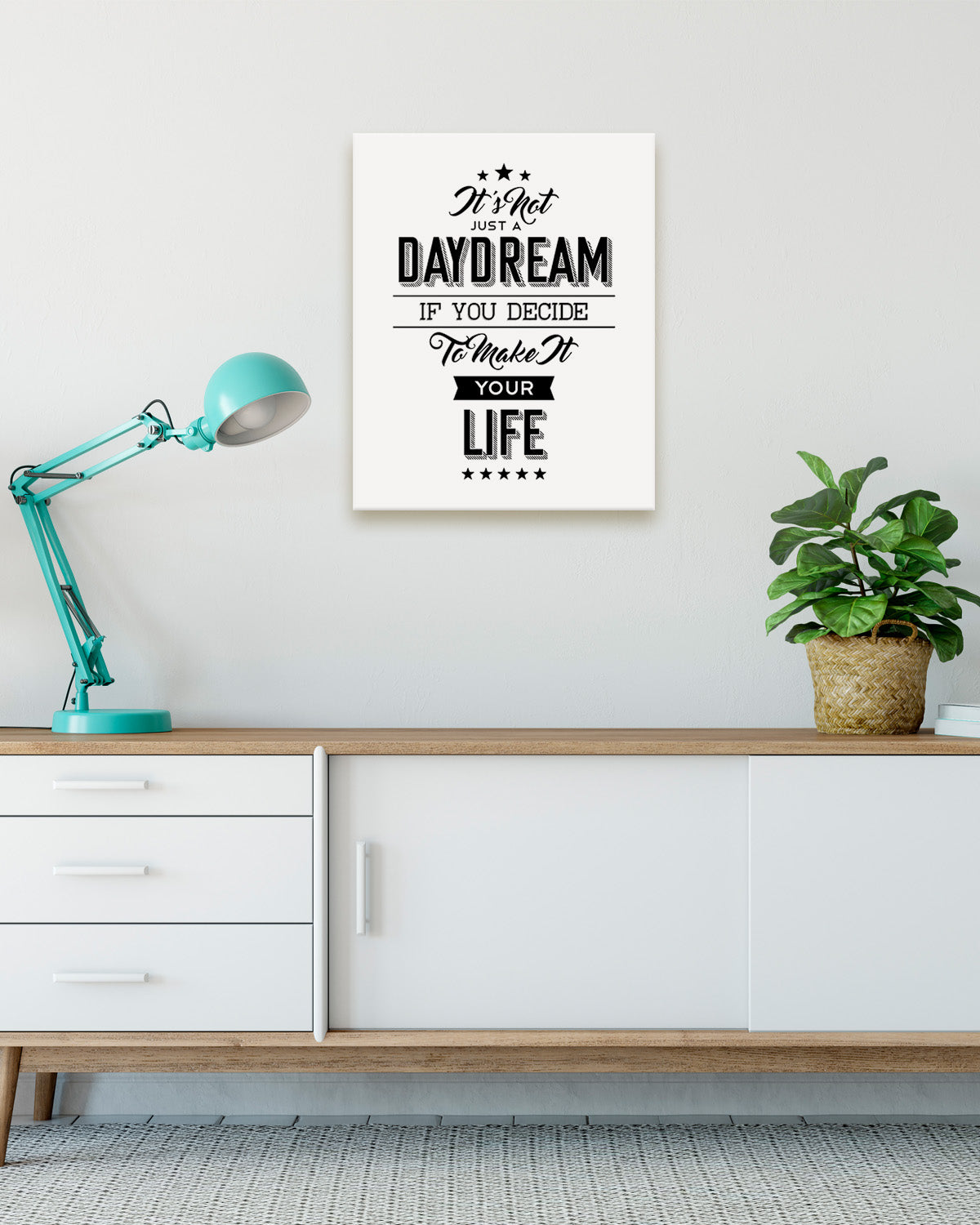 It's Not Just A Daydream If You Decide To Make It Your Life - Motivational Quote Wall Art Print - Wall Decor for Office, Cubicle and Bedroom - Inspirational Wall Art