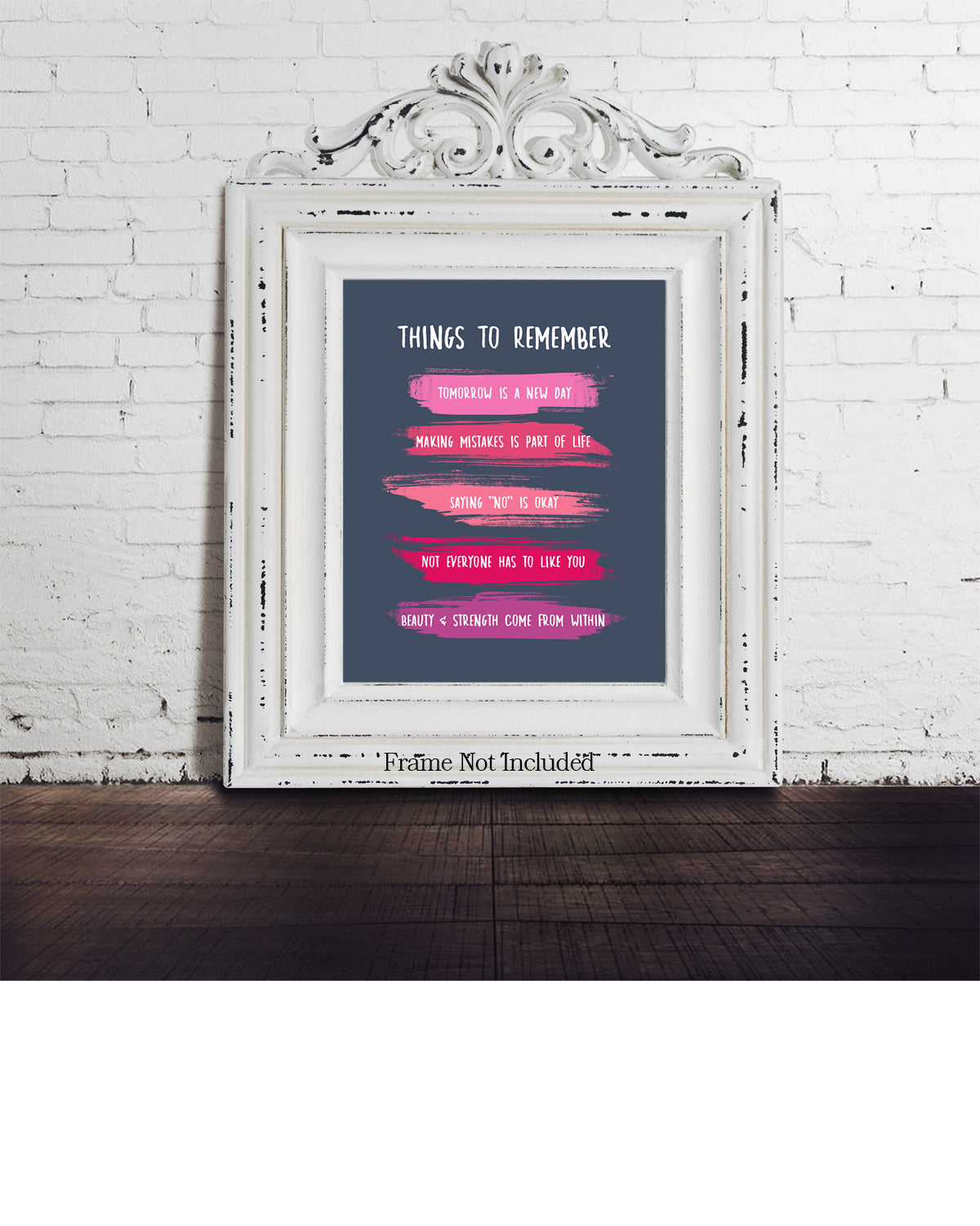 Things To Remember Inspirational Wall Art - Positive Affirmations Wall Decor for Women Girls Teens Daughter - Uplifting Aesthetic Home Decor for Bathroom and Bedroom