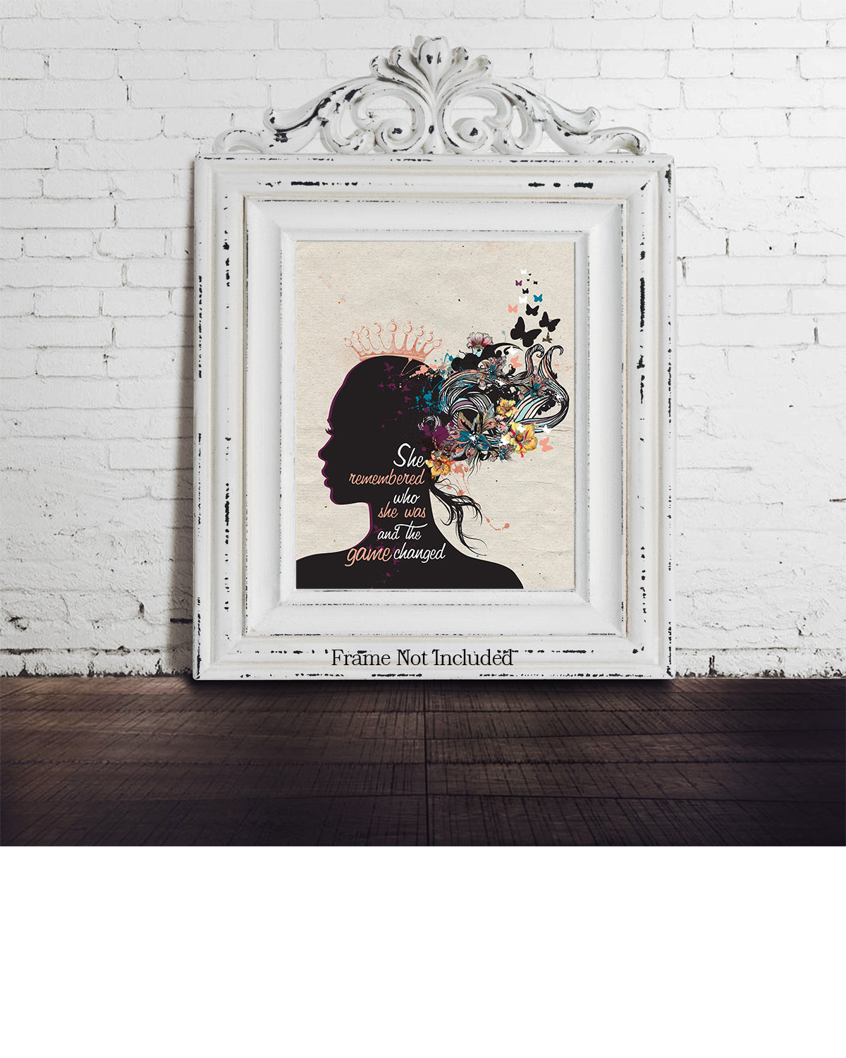 She Remembered Who She Was and The Game Changed Inspirational Wall Art - Positive Affirmations Wall Decor for Women Girls Teens Daughter - Uplifting Aesthetic Home Decor