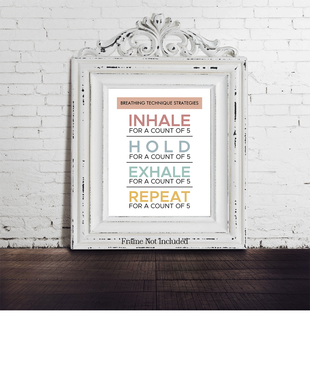 Breathing Technique Strategies - Wall Decor for Therapy Office - Mindfulness Wall Decor - Counseling Office - Mental Health Wall Art - School Psychologist, Therapist