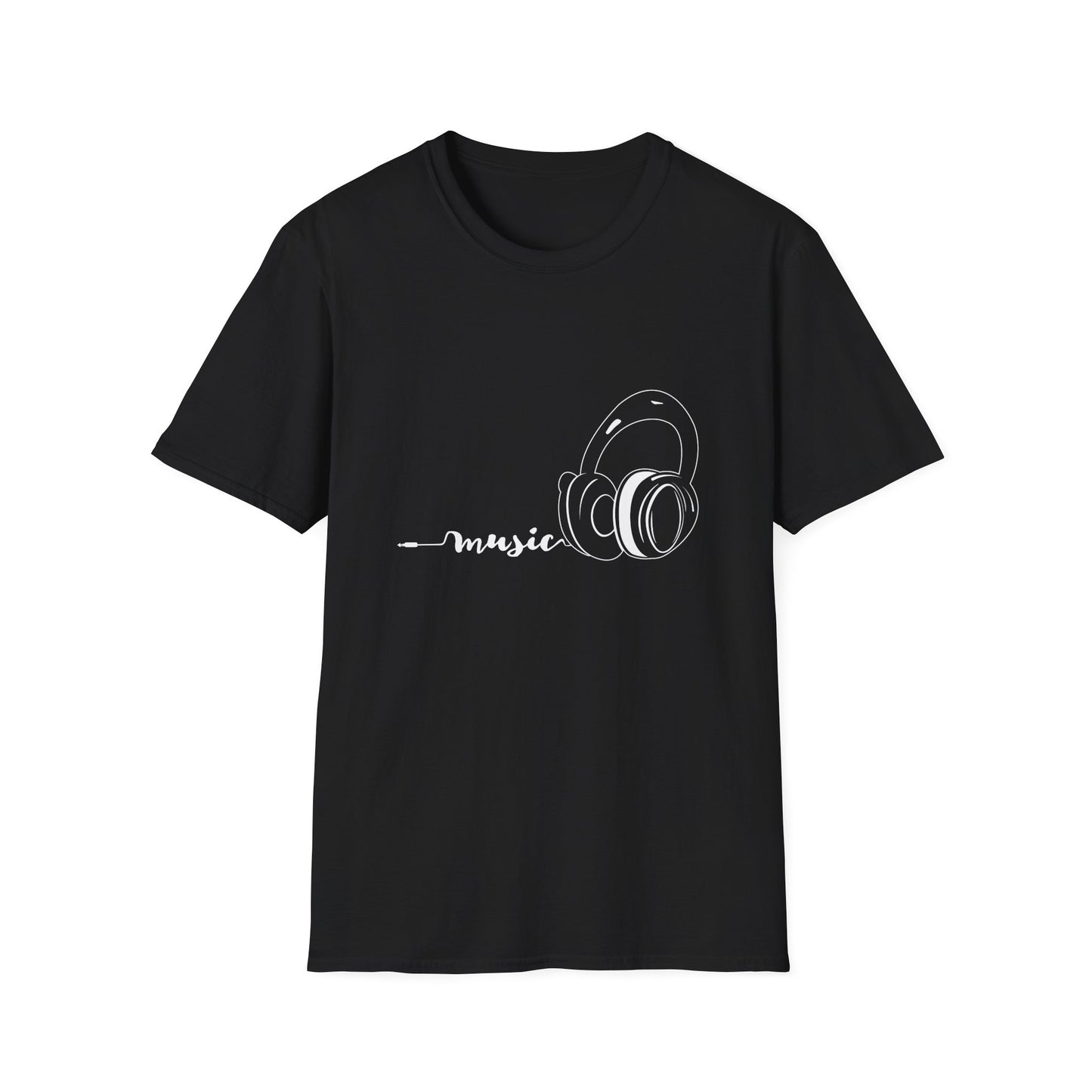 Music white - Unisex Softstyle T-Shirt