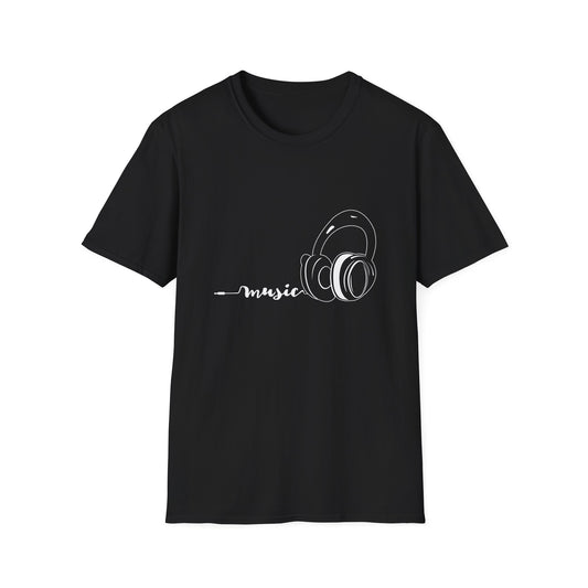 Music white - Unisex Softstyle T-Shirt