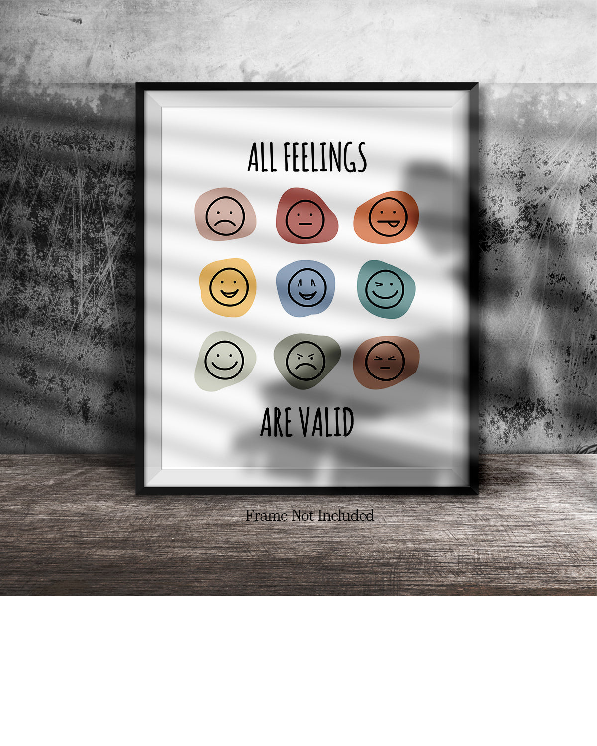 All Feelings Are Valid - Wall Decor for Therapy Office - Mindfulness Wall Decor - Counseling Office - Mental Health Wall Art - School Psychologist, Therapist Wall Art