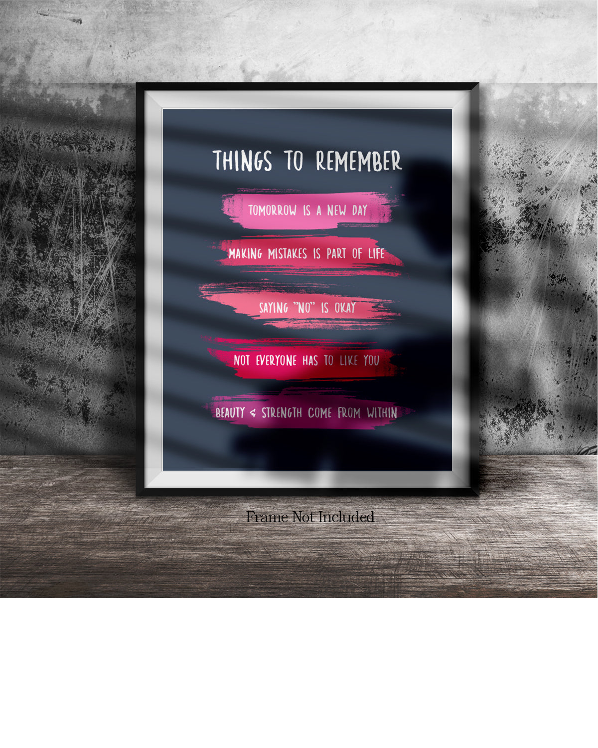 Things To Remember Inspirational Wall Art - Positive Affirmations Wall Decor for Women Girls Teens Daughter - Uplifting Aesthetic Home Decor for Bathroom and Bedroom