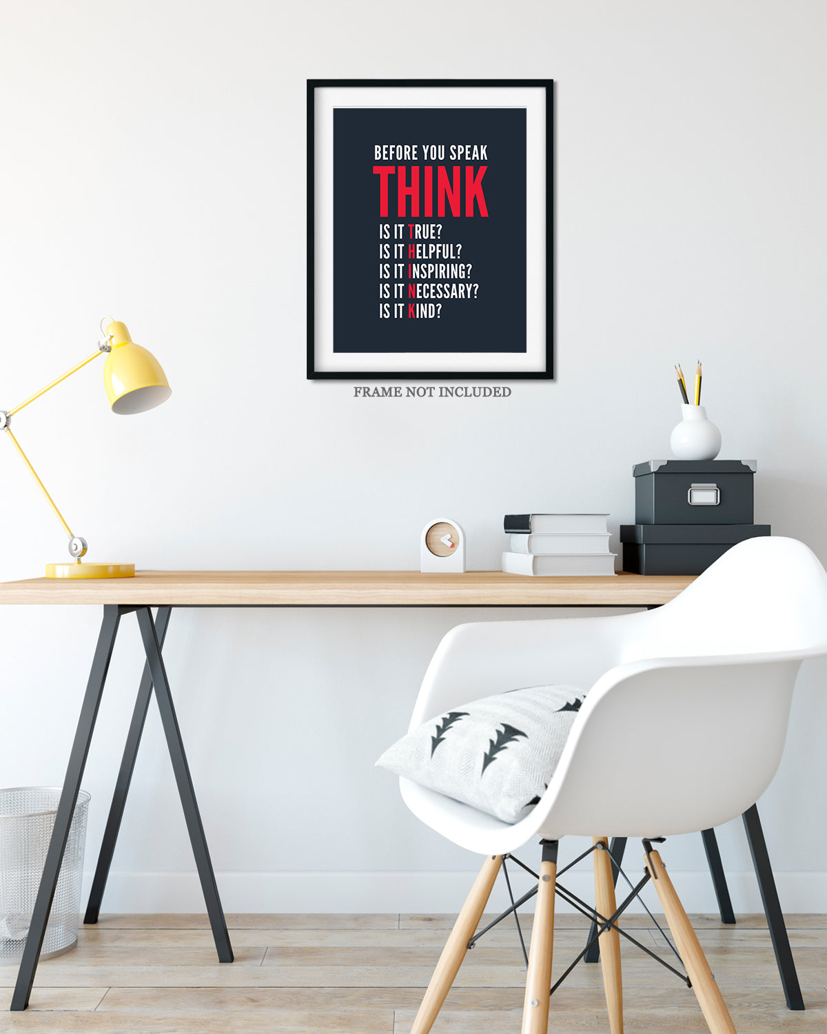 Before You Speak Think Room Decor - Inspirational Wall Art - Motivational Wall Decor for Office