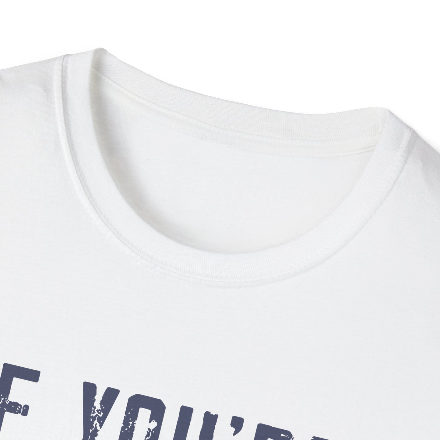 Make It Up Good - Unisex Softstyle T-Shirt - Melanie Robinson Inspirational Quotes - Distressed Style with Blue Text