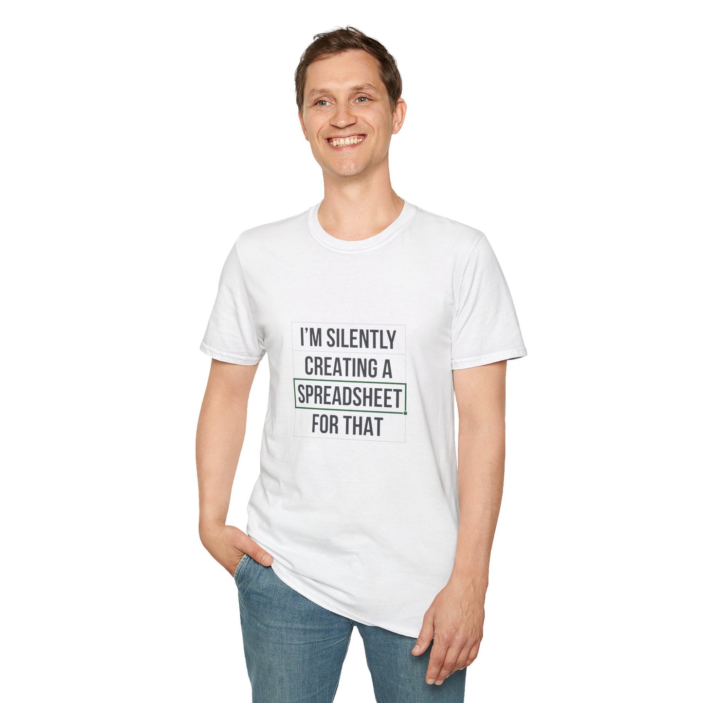 Creating a speadsheet black text - Unisex Softstyle T-Shirt