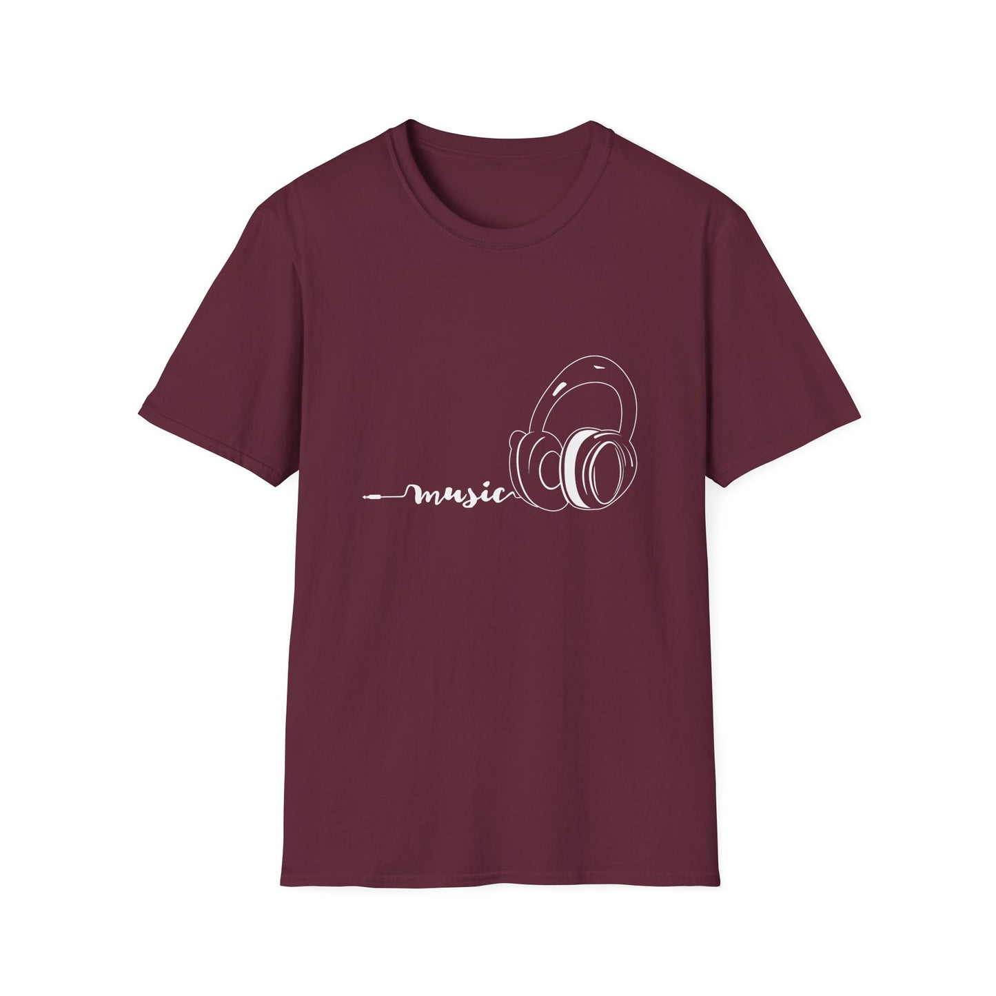Music white - Unisex Softstyle T-Shirt