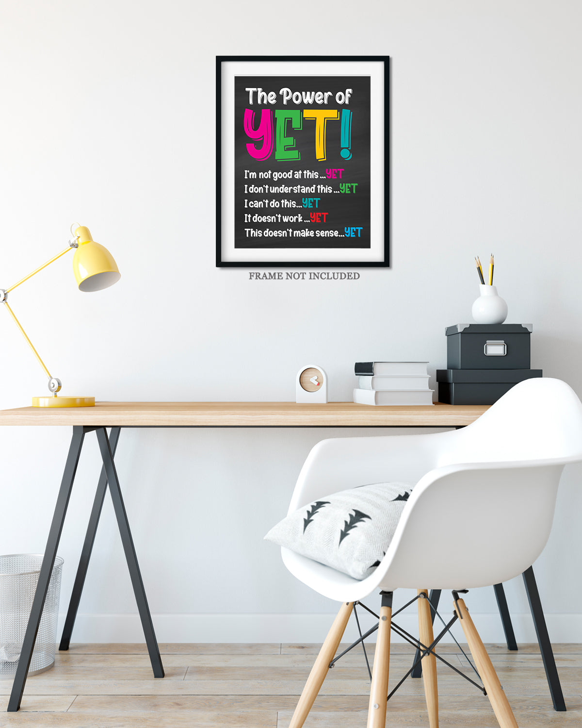 School Psychologist, Counseling Office Decor - The Power of Yet Mental Health Wall Decor for Kids - Teacher Supplies for Classroom - Room Decor Aesthetic - Bedroom Decor