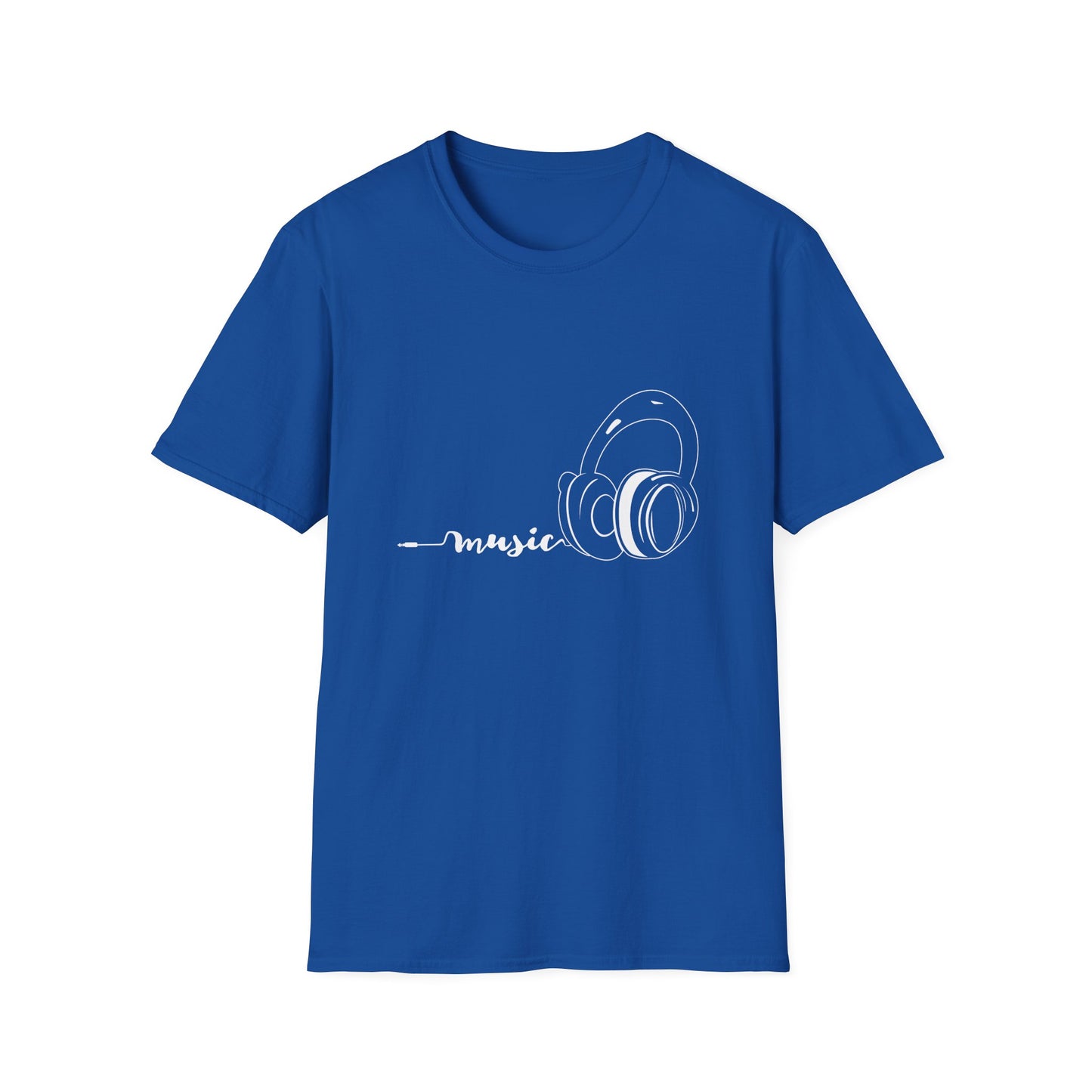Music white - Unisex Softstyle T-Shirt
