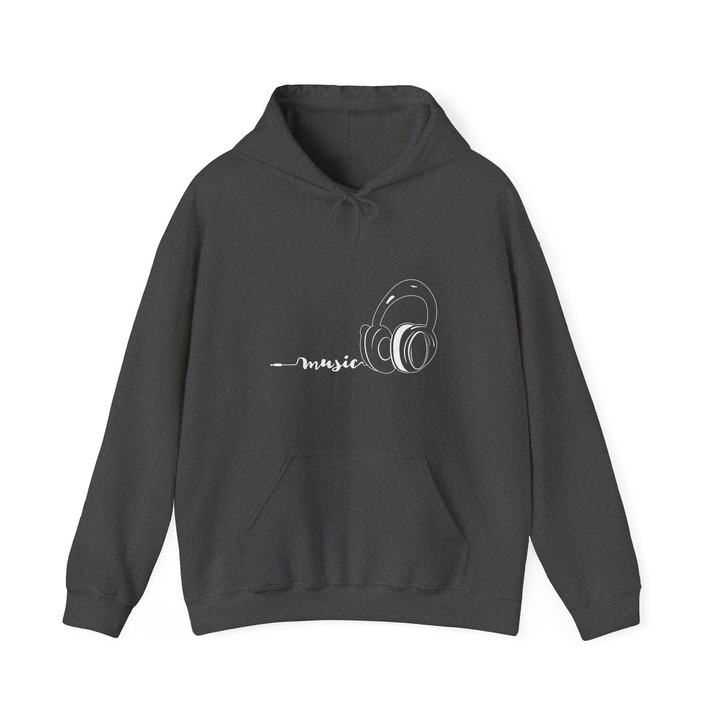 Music white - Unisex Heavy Blend™ Hooded Sweatshirt