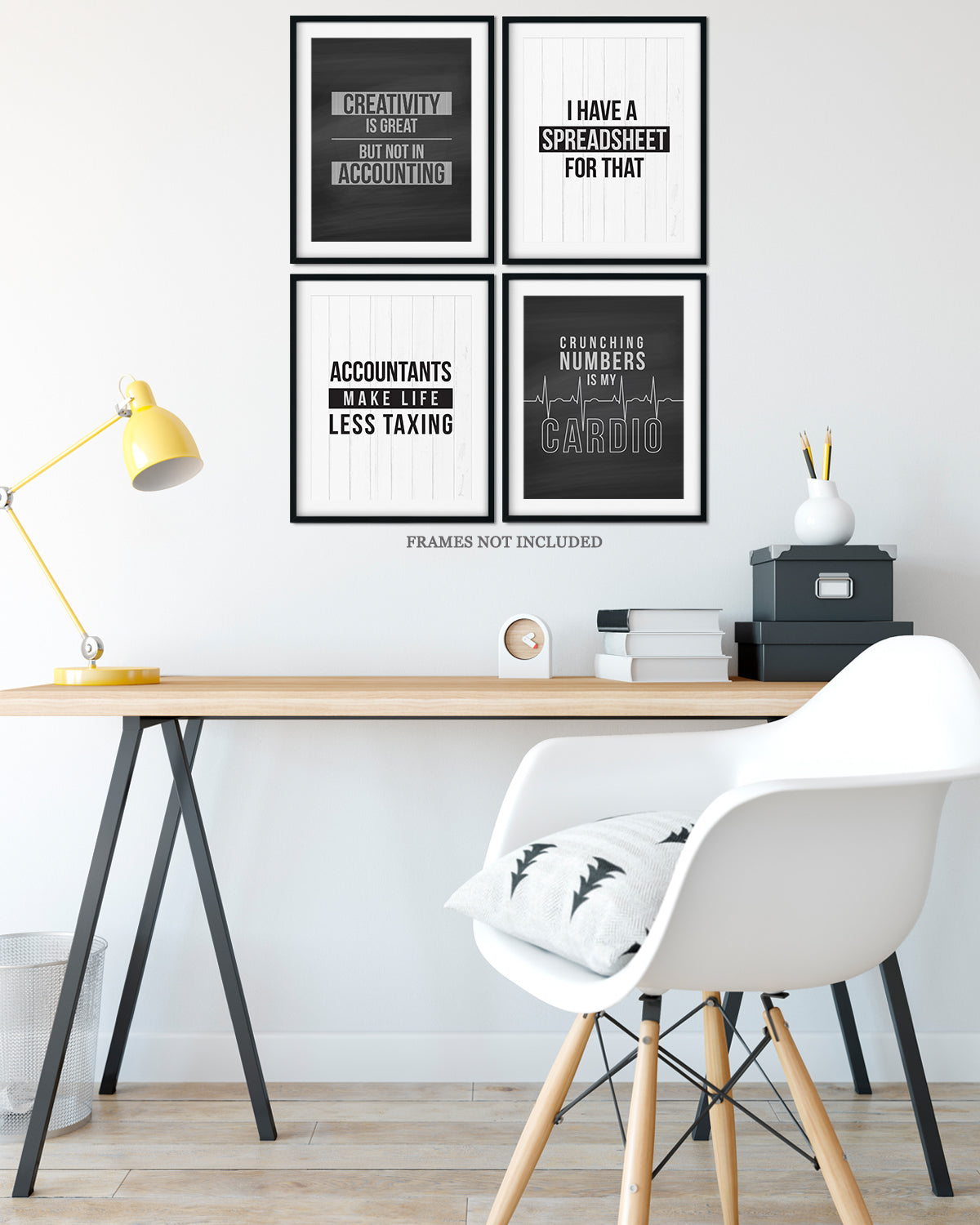 Accounting Gifts Room Decor - Set of 4 Fun Office Decor - Great Wall Art Gift for Accountants CPA, Graduation, New Job, Student
