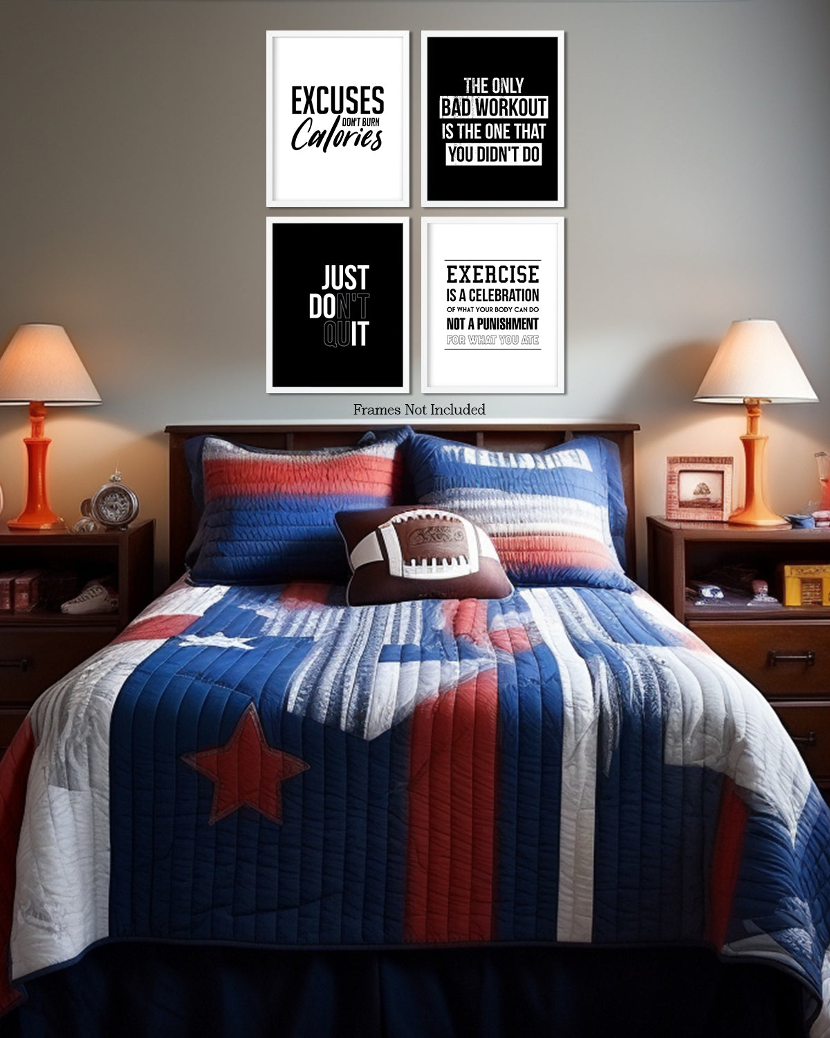 Workout Gym motivational wall art - man cave decor - sports art fitness - inspirational wall decor for a workout room