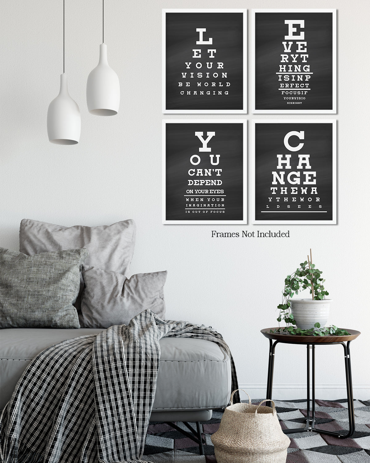 Eye Chart Focus - Motivational Quote Wall Art Print - Wall Decor for Office, Cubicle and Bedroom - Inspirational Wall Art
