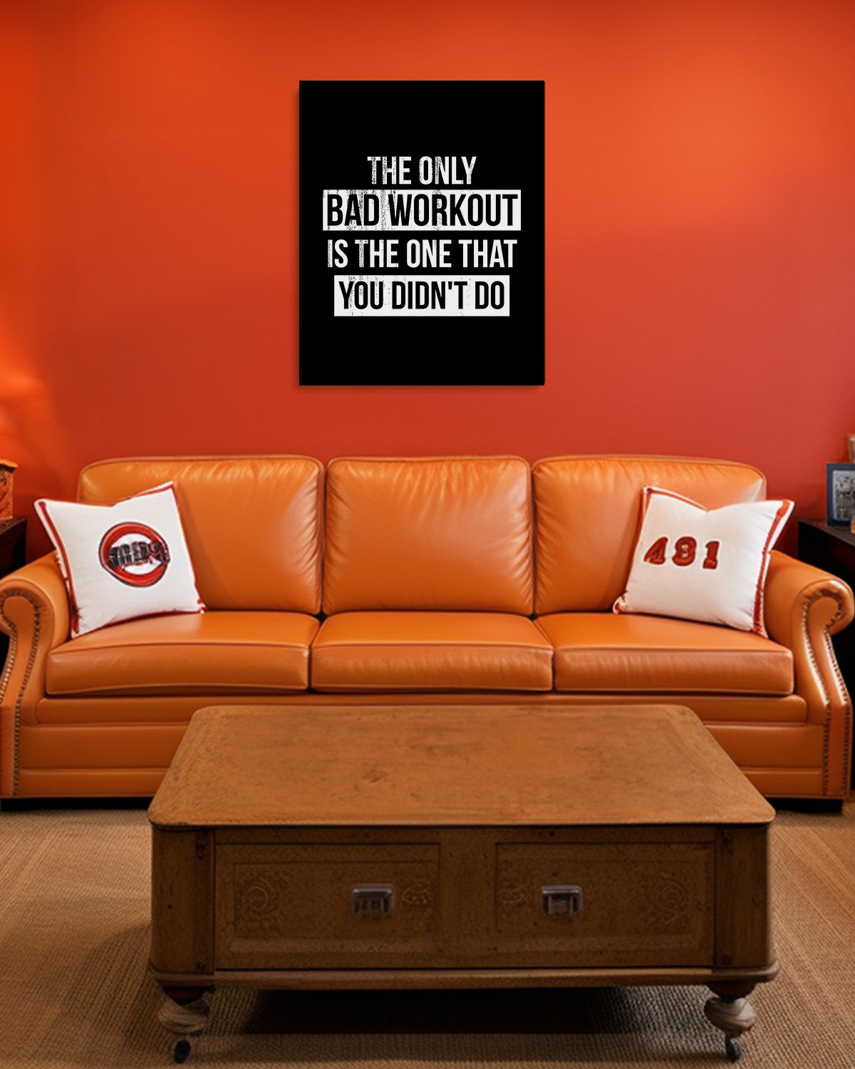 The Only Bad Workout Gym motivational wall art - man cave decor - sports art fitness - inspirational wall decor for a workout room