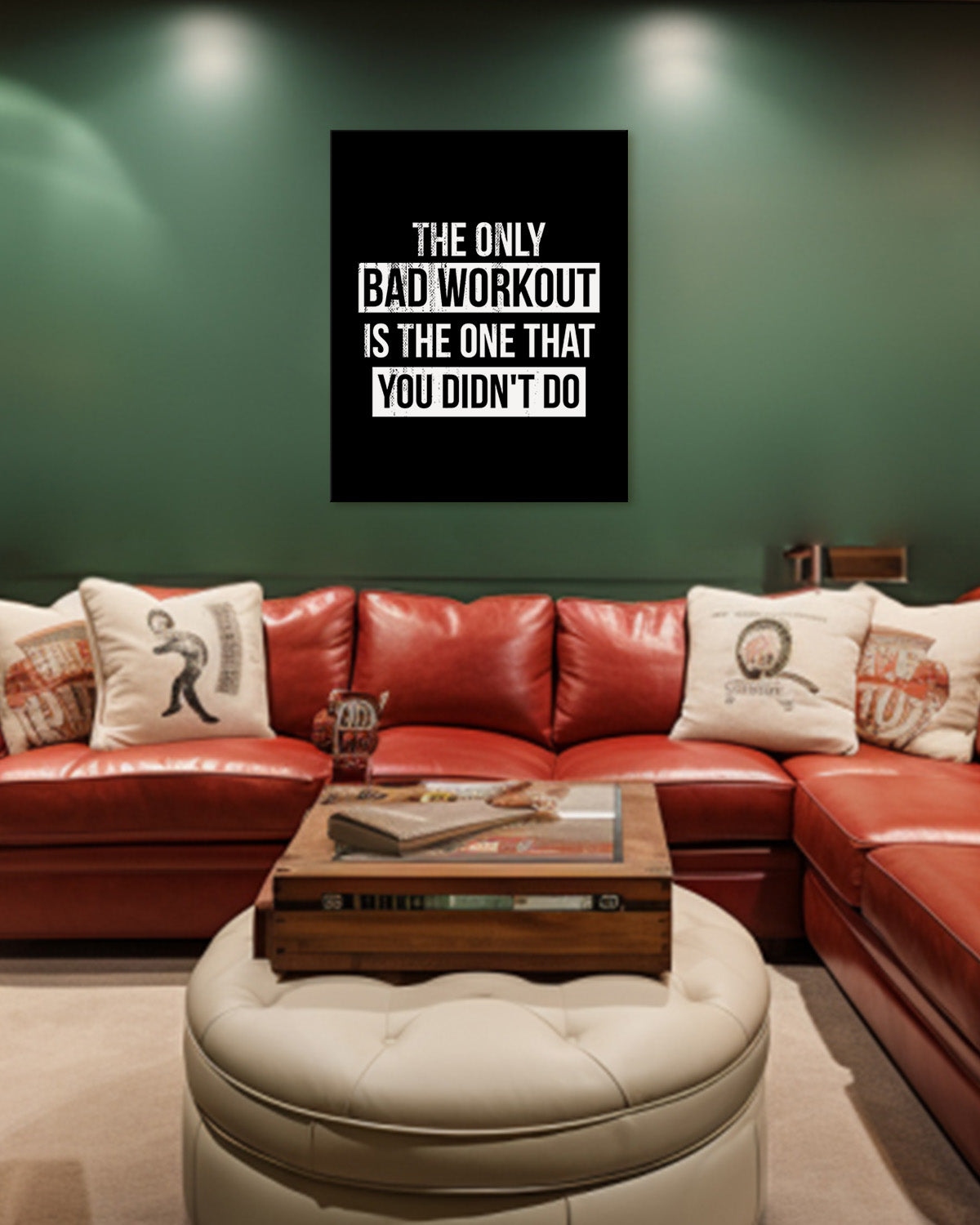 The Only Bad Workout Gym motivational wall art - man cave decor - sports art fitness - inspirational wall decor for a workout room