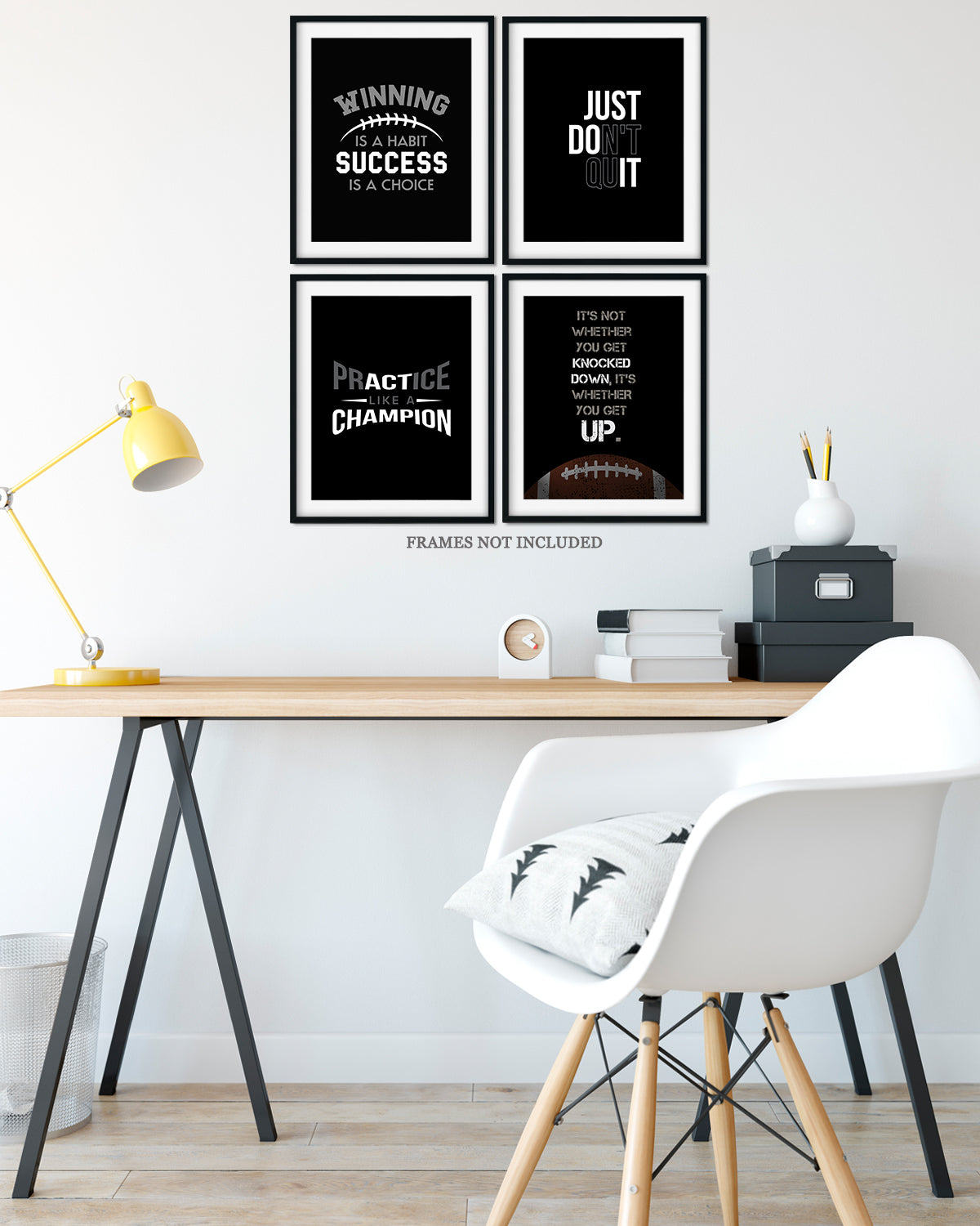 Inspirational Football Wall Art for Boys, Kids Room, Family or Game Room, Man Cave, Den - Home Decor Gift for Sports Fans, Football Players