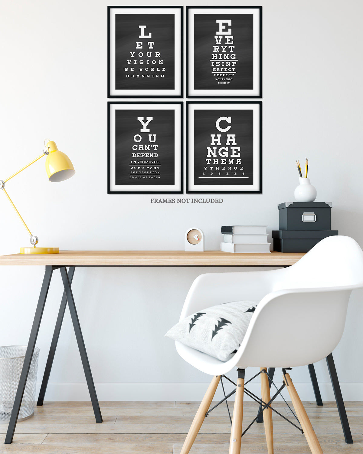 Eye Chart Focus - Motivational Quote Wall Art Print - Wall Decor for Office, Cubicle and Bedroom - Inspirational Wall Art