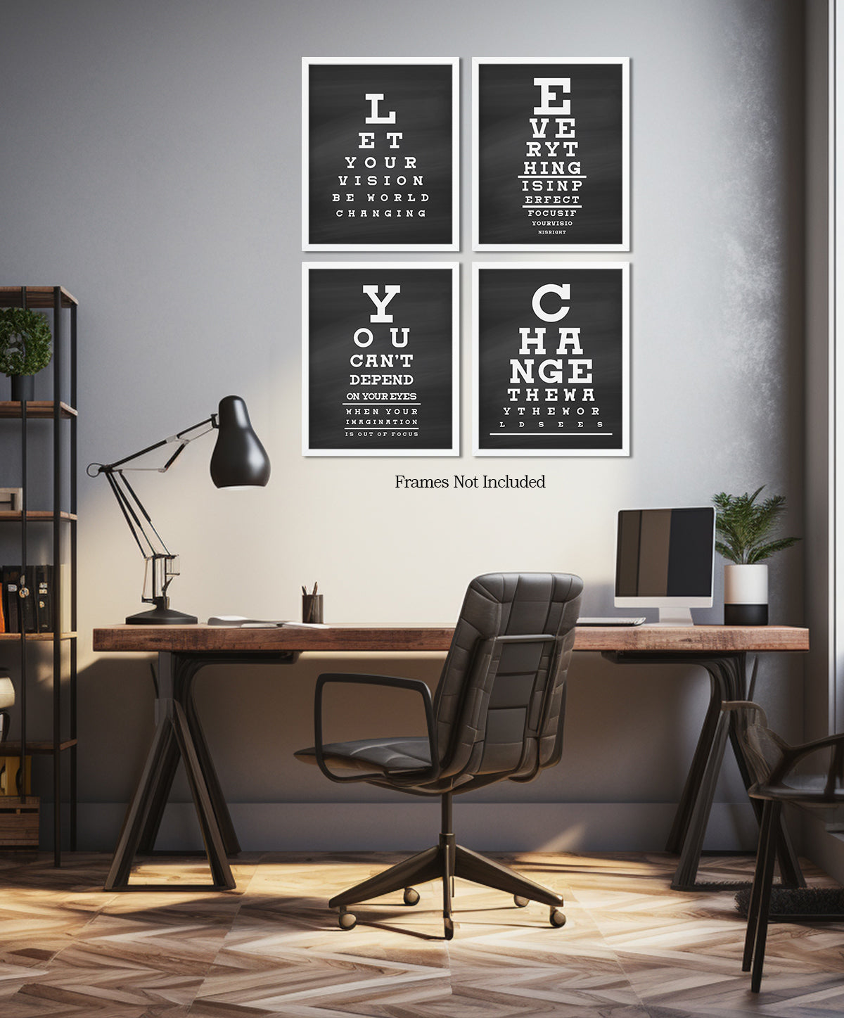 Eye Chart Focus - Motivational Quote Wall Art Print - Wall Decor for Office, Cubicle and Bedroom - Inspirational Wall Art