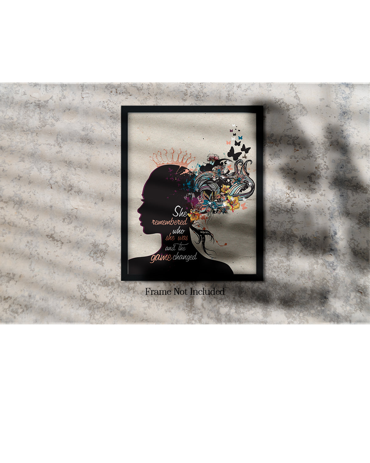 She Remembered Who She Was and The Game Changed Inspirational Wall Art - Positive Affirmations Wall Decor for Women Girls Teens Daughter - Uplifting Aesthetic Home Decor