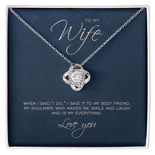 To my wife love knot necklace