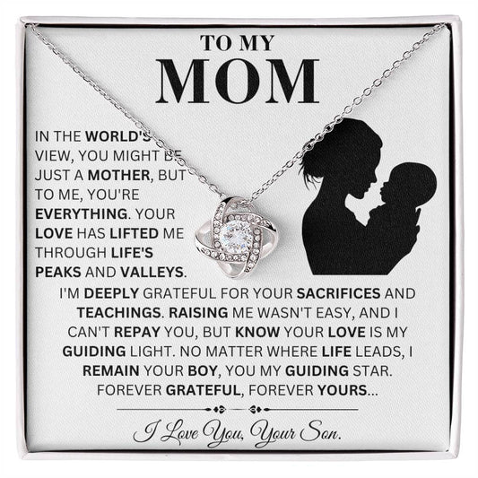 Mom - Forever Grateful   - Love Knot Necklace